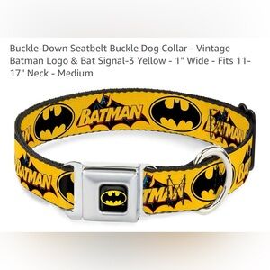 BUCKLE DOWN BATMAN DOG COLLAR & 4 ft LEASH SET